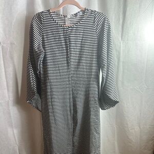 Miss Look black and white striped dress medium
